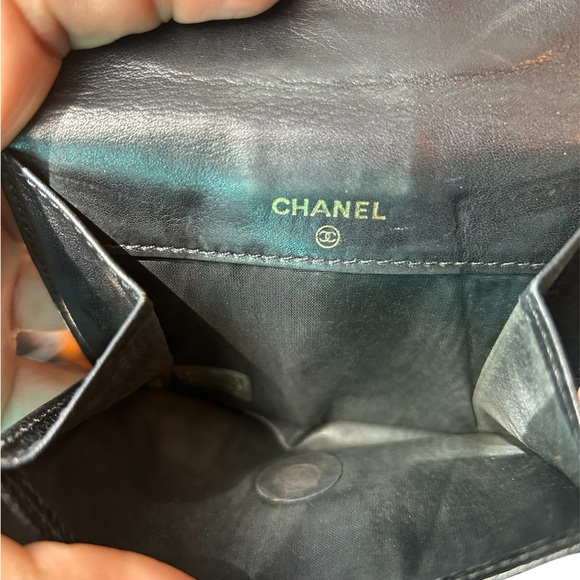 CHANEL Authentic Caviar Skin Leather Black Trifold Wallet #4 - Picture 3 of 6